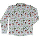 Santa Snails and Winter Mushrooms Long Sleeve Button Up Shirt Geek Nerd adult sizing Botany Print Christmas Print