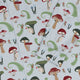 Santa Snails and Winter Mushrooms Long Sleeve Button Up Shirt Geek Nerd adult sizing Botany Print Christmas Print