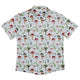 Santa Snails & Winter Mushrooms Button Up Shirt Geek Nerd adult sizing Christmas Print