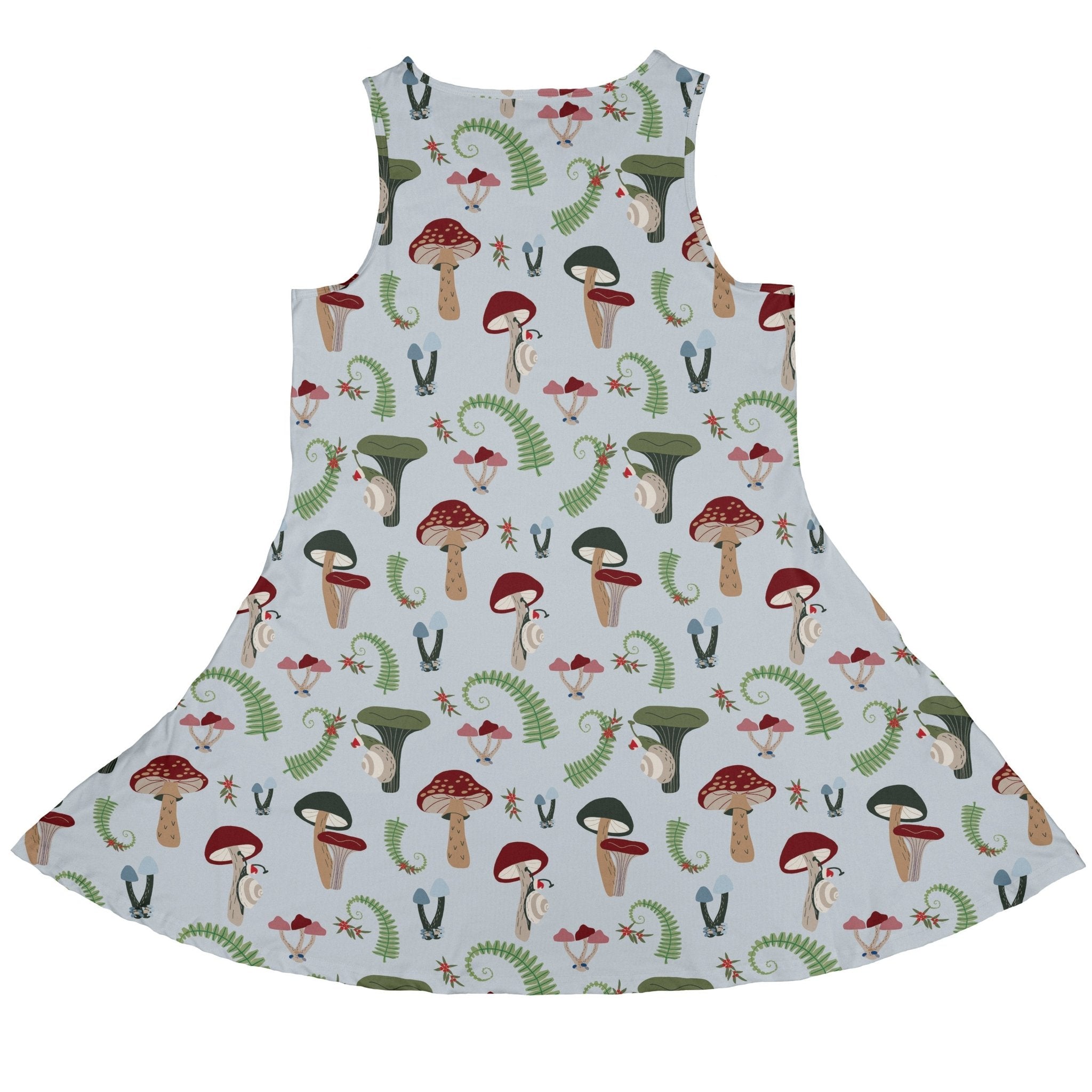 Santa Snails and winter mushrooms pattern Dress Geek Nerd Christmas Print Design by Dunking Toast lx - C