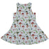 Santa Snails and winter mushrooms pattern Dress Geek Nerd Christmas Print Design by Dunking Toast lx - C