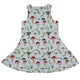 Santa Snails and winter mushrooms pattern Dress Geek Nerd Christmas Print Design by Dunking Toast lx - C