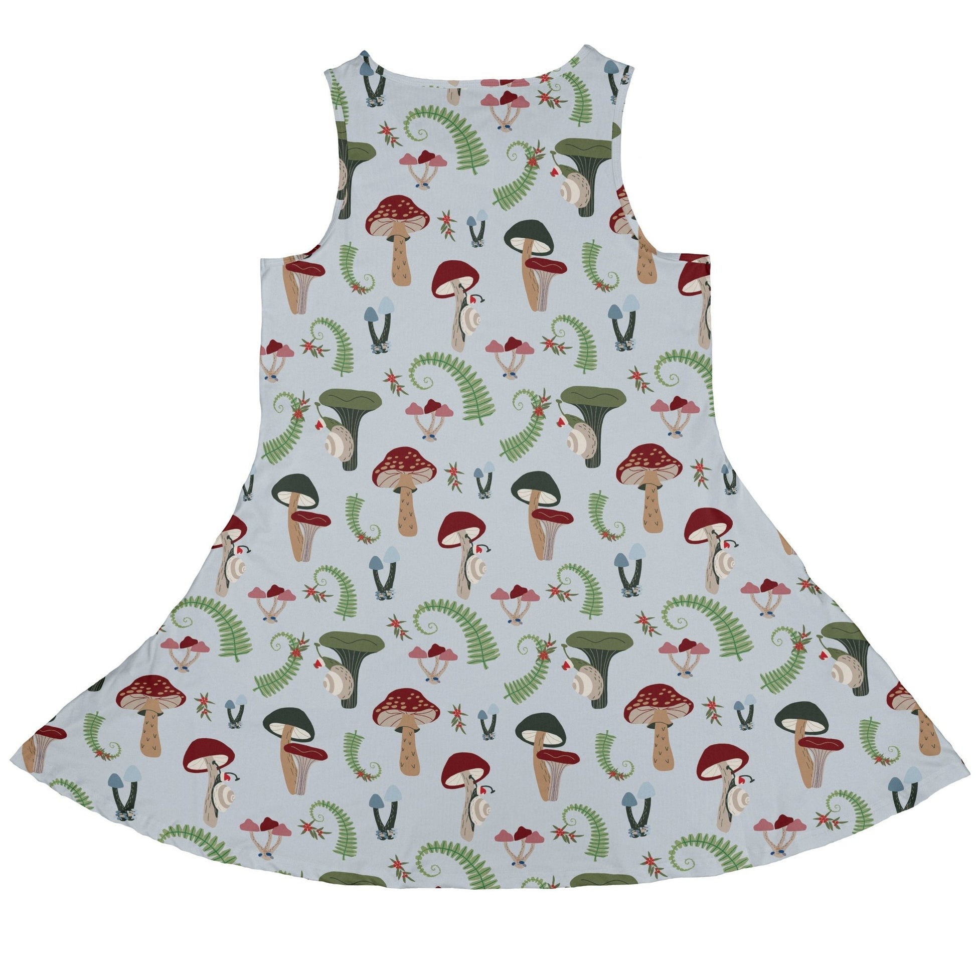 Santa Snails and winter mushrooms pattern Dress Geek Nerd Christmas Print Design by Dunking Toast lx - C