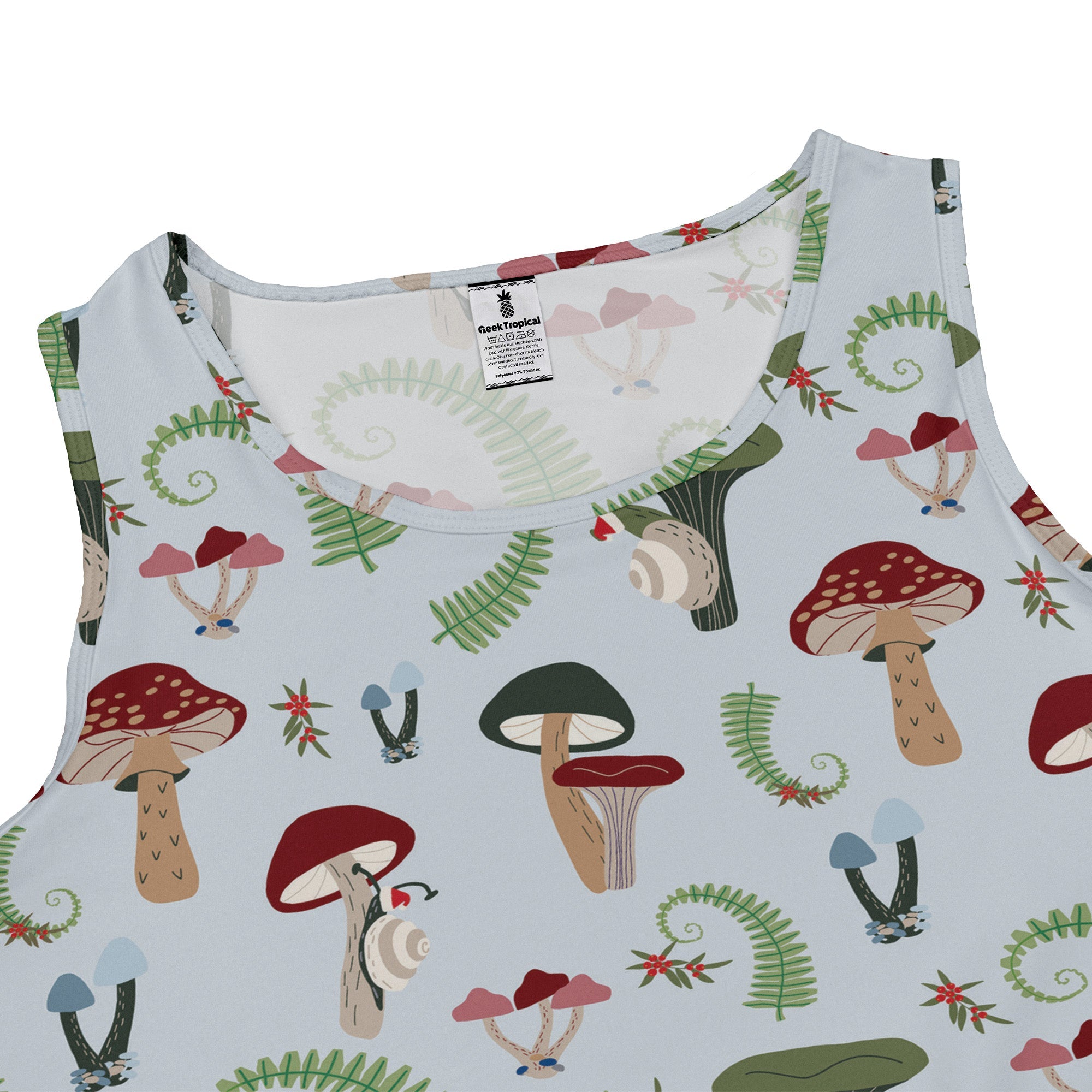 Santa Snails and winter mushrooms pattern Dress Geek Nerd Christmas Print Design by Dunking Toast lx - C