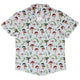 Santa Snails & Winter Mushrooms Button Up Shirt Geek Nerd adult sizing Christmas Print