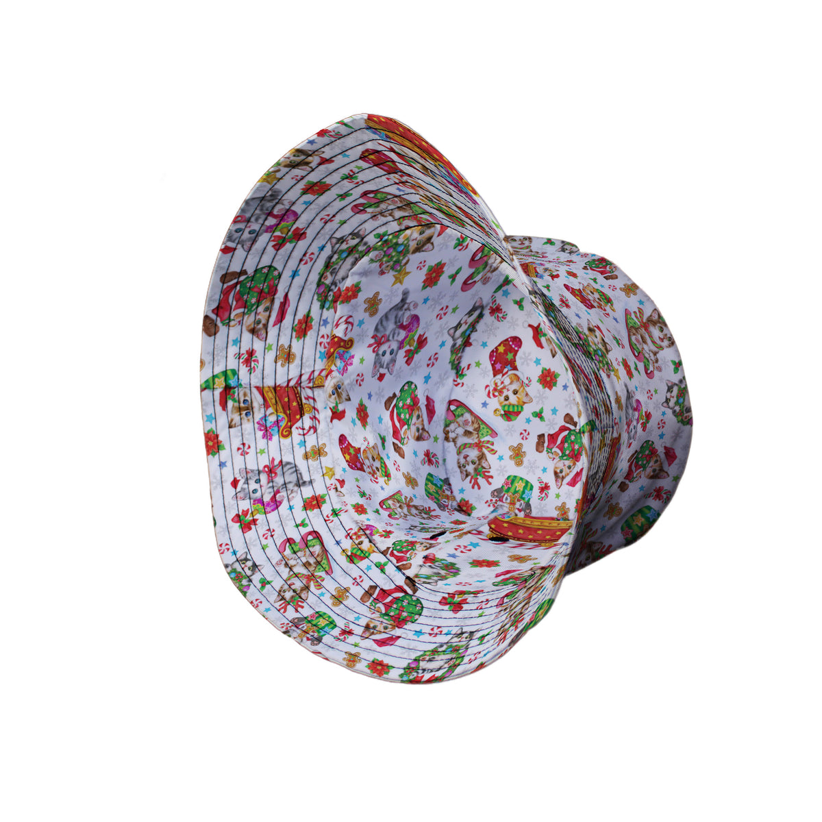 Santas Little Kittens Bucket Hat Side View