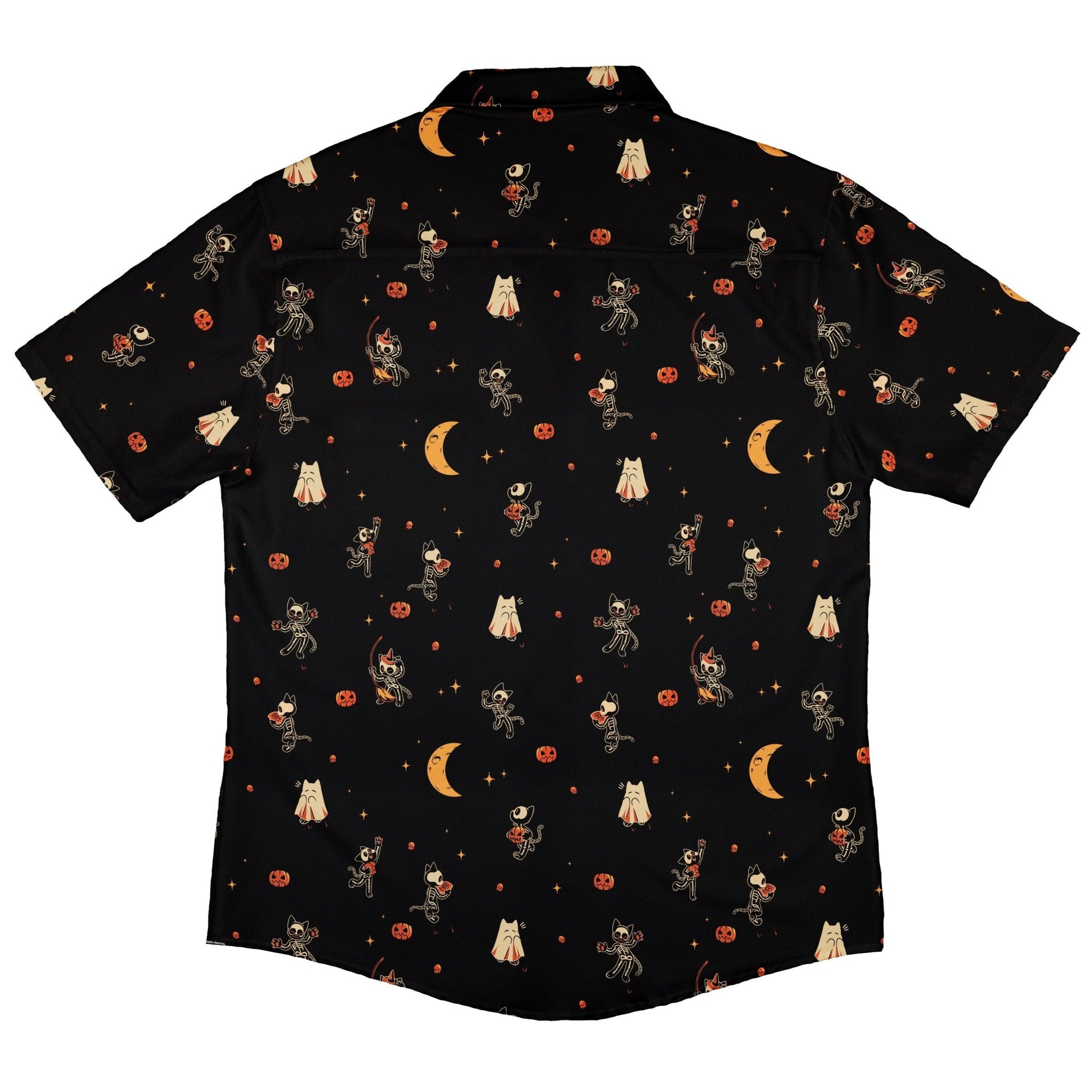 Scaredy Cats Button Up Shirt Geek Nerd adult sizing halloween q4