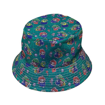 Scary Anime Chibi Stickers Teal Bucket Hat Geek Nerd halloween lx - B q4