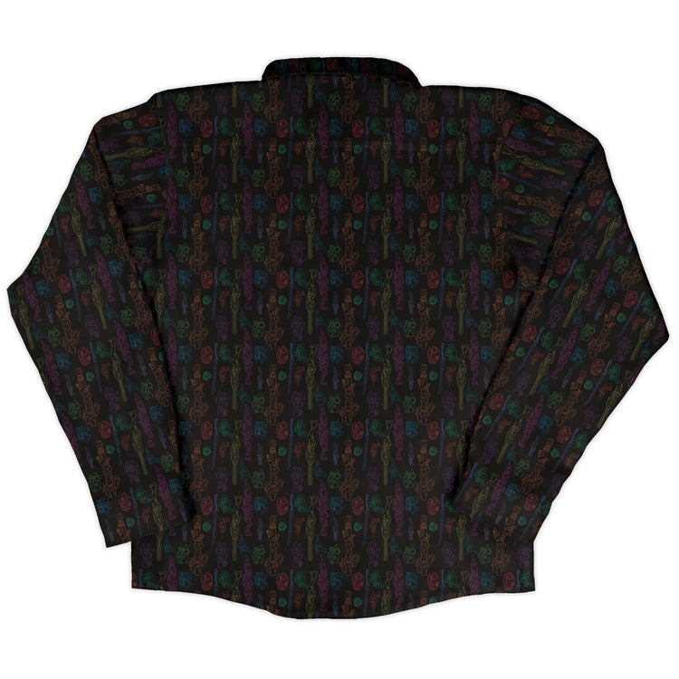 Sci Fi Weapons Long Sleeve Button Up Shirt Geek Nerd adult sizing Designs by Nathan Fantasy Prints