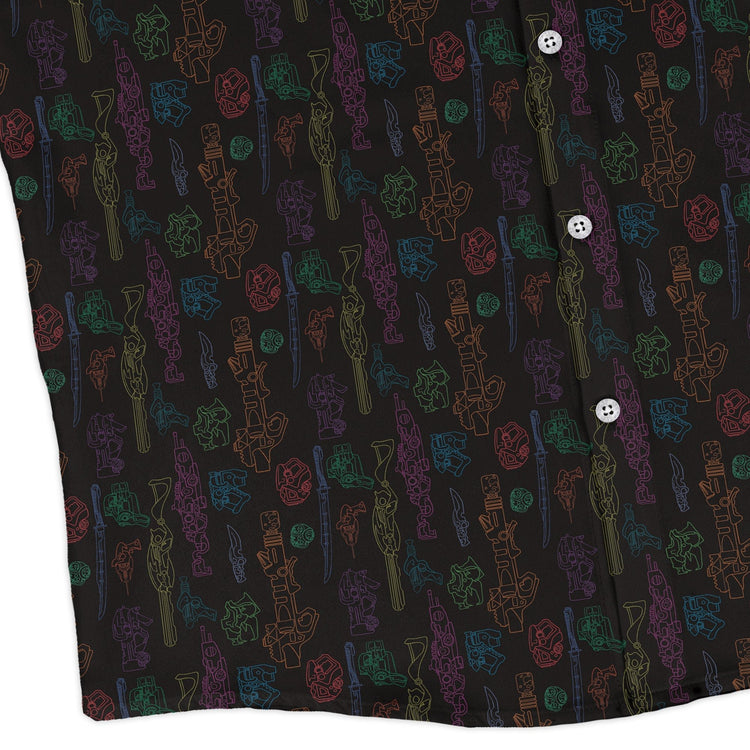 Sci Fi Weapons Long Sleeve Button Up Shirt Geek Nerd adult sizing Designs by Nathan Fantasy Prints