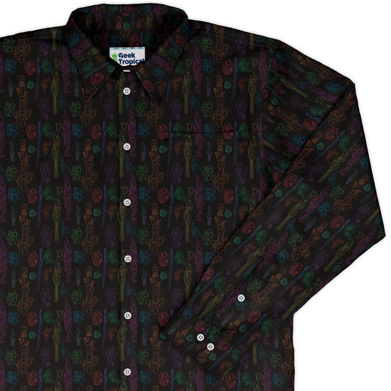 Sci Fi Weapons Long Sleeve Button Up Shirt 1