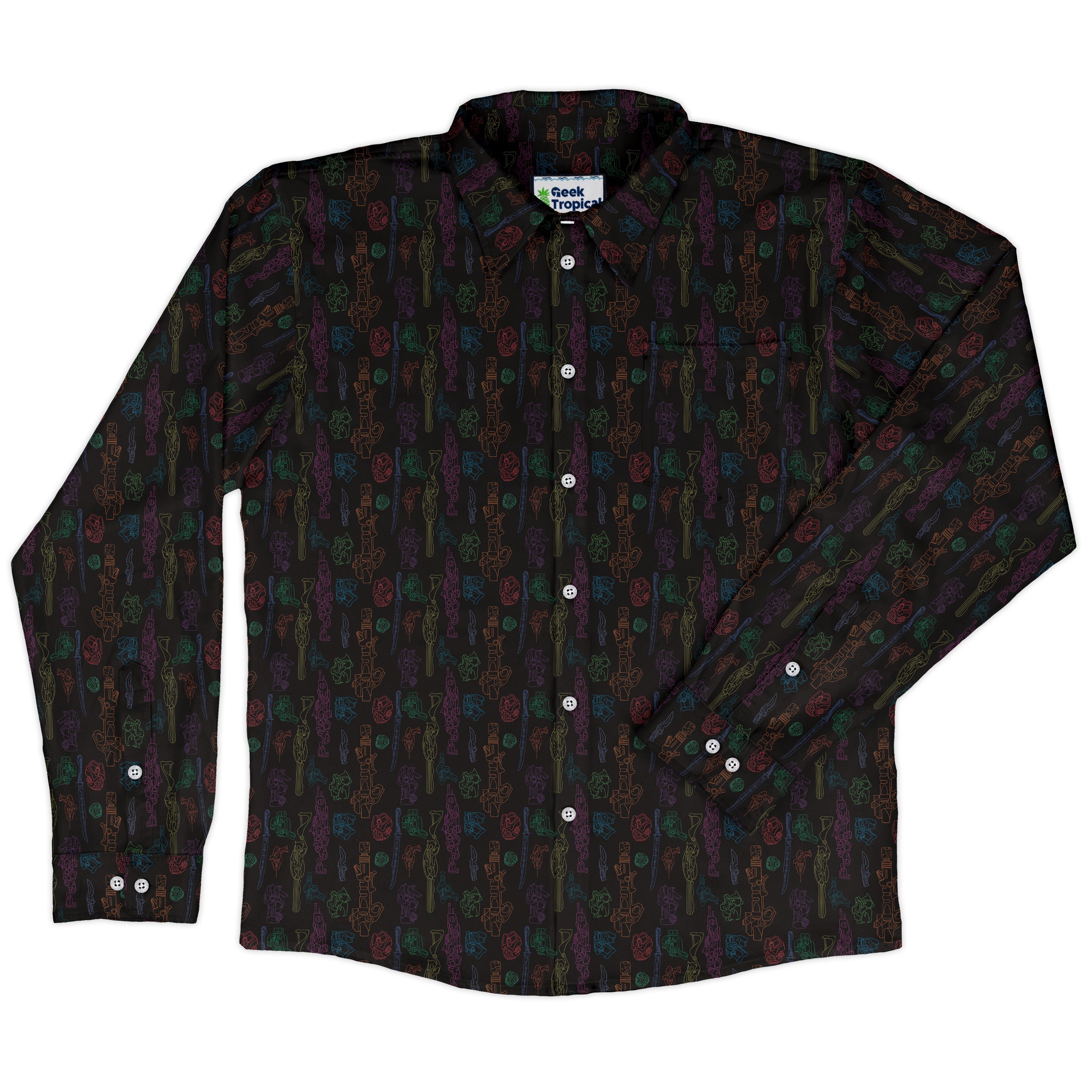 Sci Fi Weapons Long Sleeve Button Up Shirt