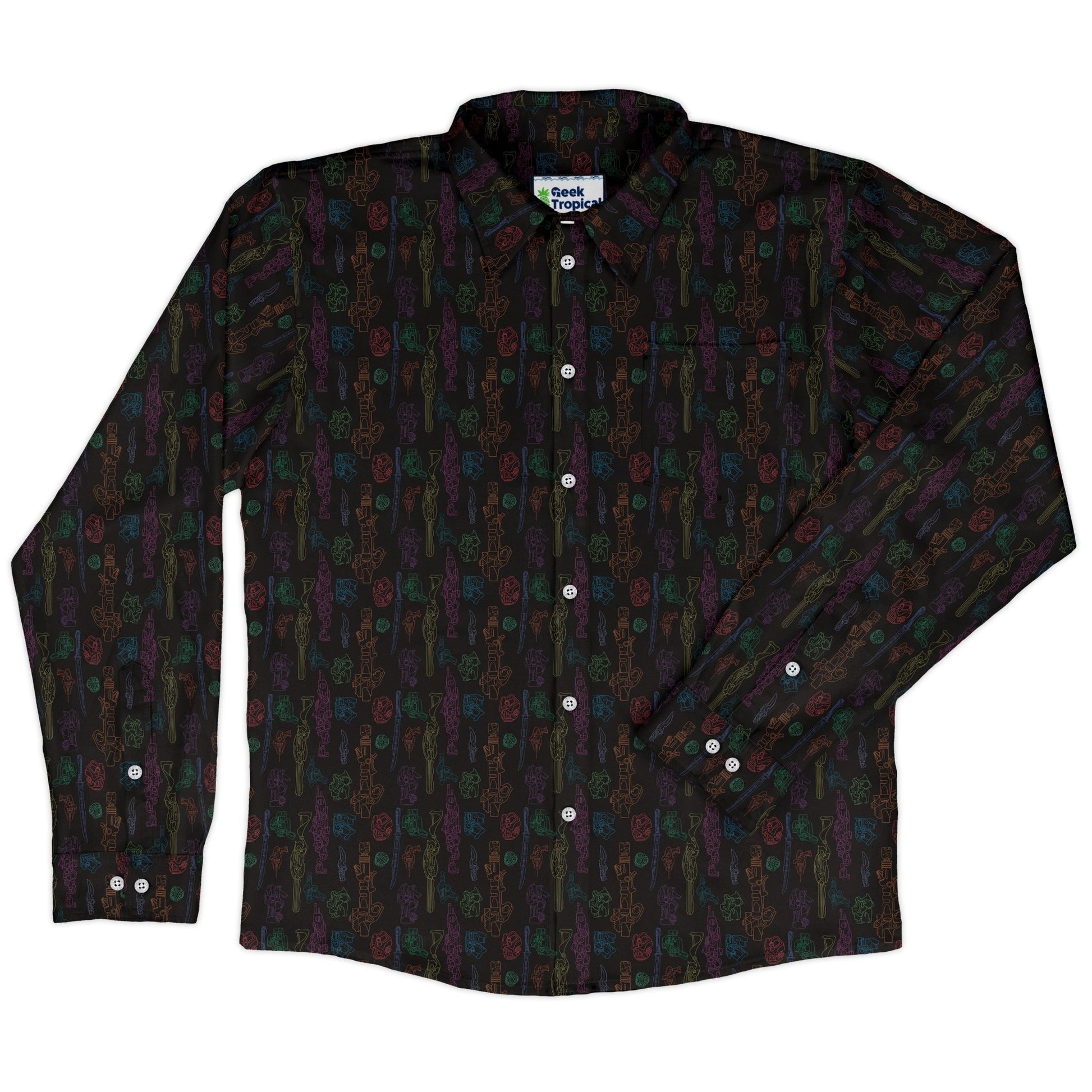 Sci Fi Weapons Long Sleeve Button Up Shirt