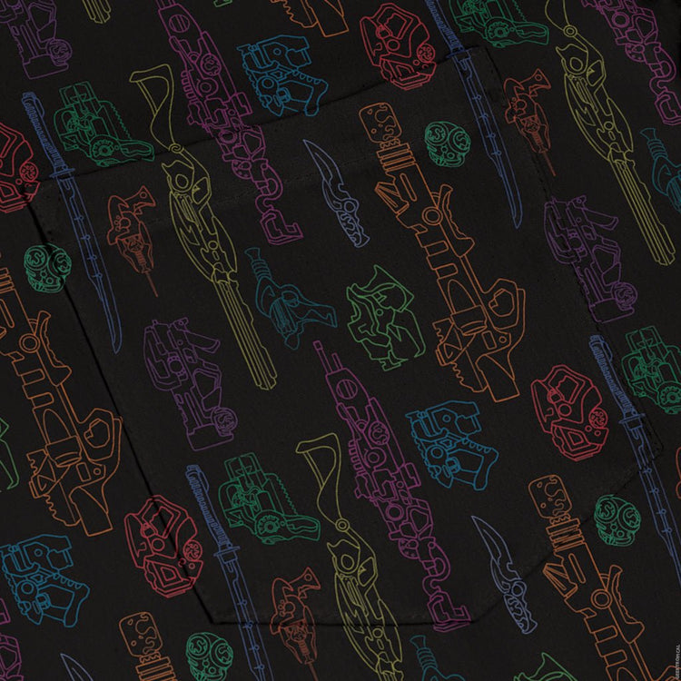 Sci Fi Weapons Long Sleeve Button Up Shirt Geek Nerd adult sizing Designs by Nathan Fantasy Prints