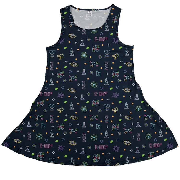 Science Dna Molecules Dark Navy Dress Geek Nerd lx - C science print