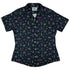 Science DNA Molecules Dark Navy Curvy Button Up Shirt Geek Nerd science print women