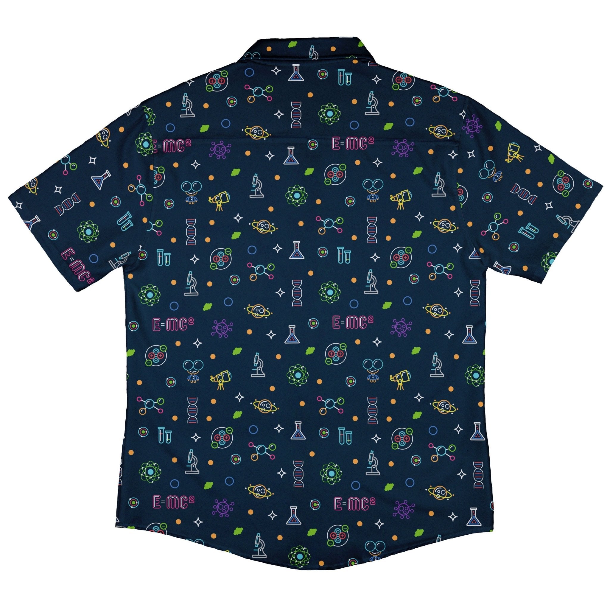 Science DNA Molecules Dark Navy Button Up Shirt - adult sizing - science print -