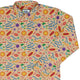 Science Detailed Microbes Pink Orange Long Sleeve Button Up Shirt Geek Nerd adult sizing FLOW DESC WRITING science print
