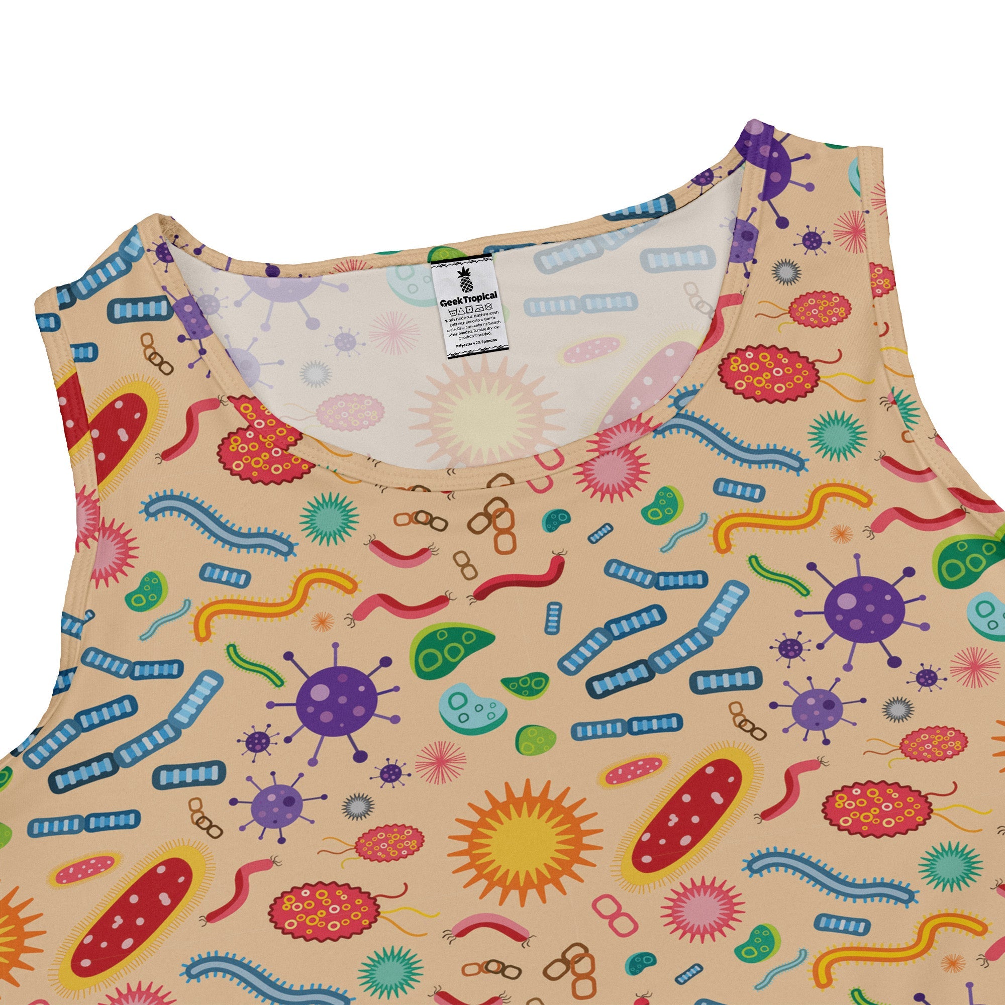 Science Detailed Microbes Pink Orange Dress Geek Nerd lx - C science print