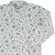 Science Green Microbes White Long Sleeve Button Up Shirt Geek Nerd adult sizing FLOW DESC WRITING science print