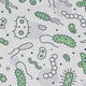 Science Green Microbes White Long Sleeve Button Up Shirt Geek Nerd adult sizing FLOW DESC WRITING science print