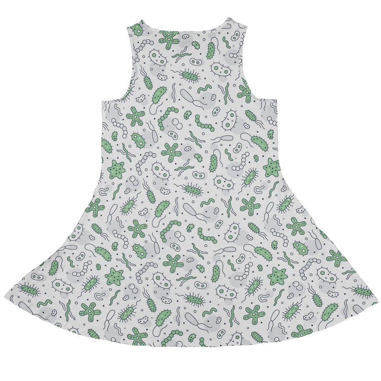 Science Green Microbes White Dress Geek Nerd lx - C science print