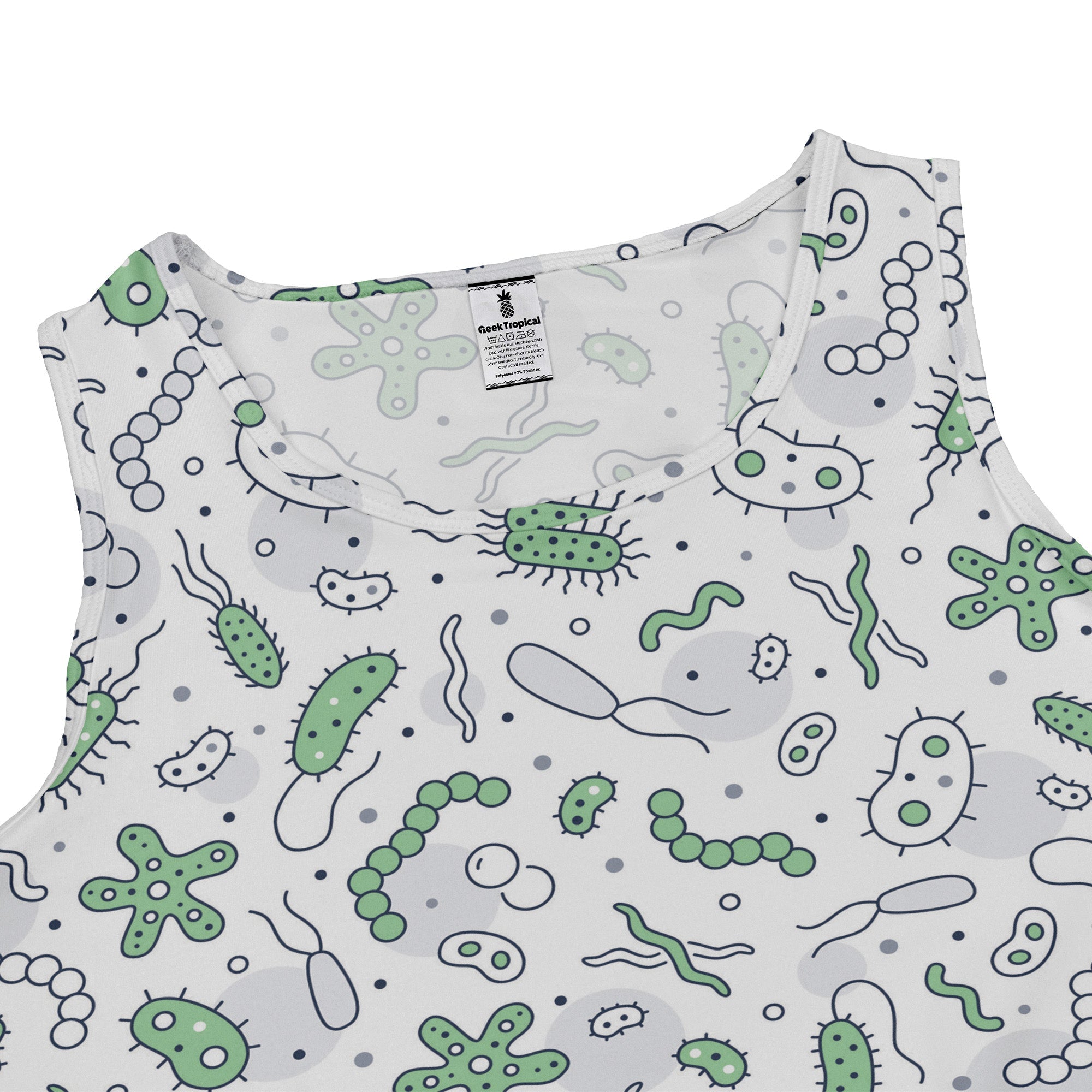 Science Green Microbes White Dress Geek Nerd lx - C science print