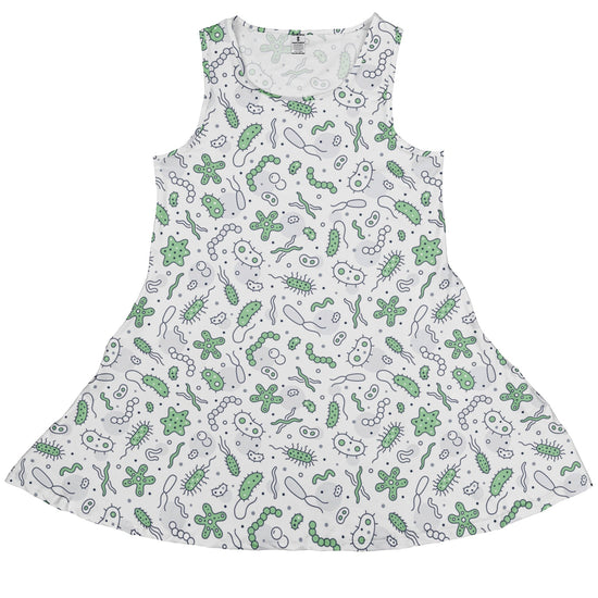 Science Green Microbes White Dress Geek Nerd lx - C science print
