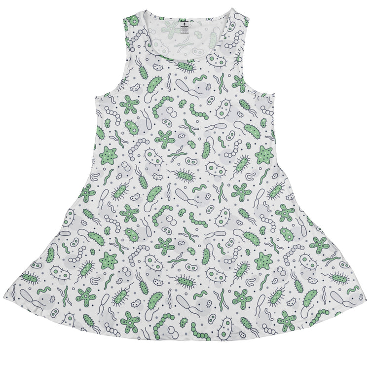 Science Green Microbes White Dress Geek Nerd lx - C science print