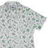 Science Green Microbes White Curvy Button Up Shirt Geek Nerd science print women