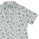 Science Green Microbes White Curvy Button Up Shirt Geek Nerd science print women