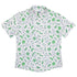 Science Green Microbes White Button Up Shirt - adult sizing - science print -
