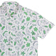 Science Green Microbes White Button Up Shirt - adult sizing - science print -