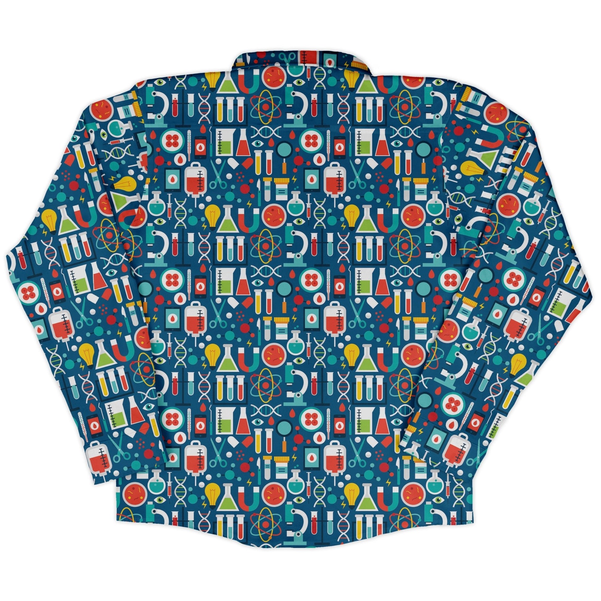 Science Lab Blue Science Long Sleeve Button Up Shirt