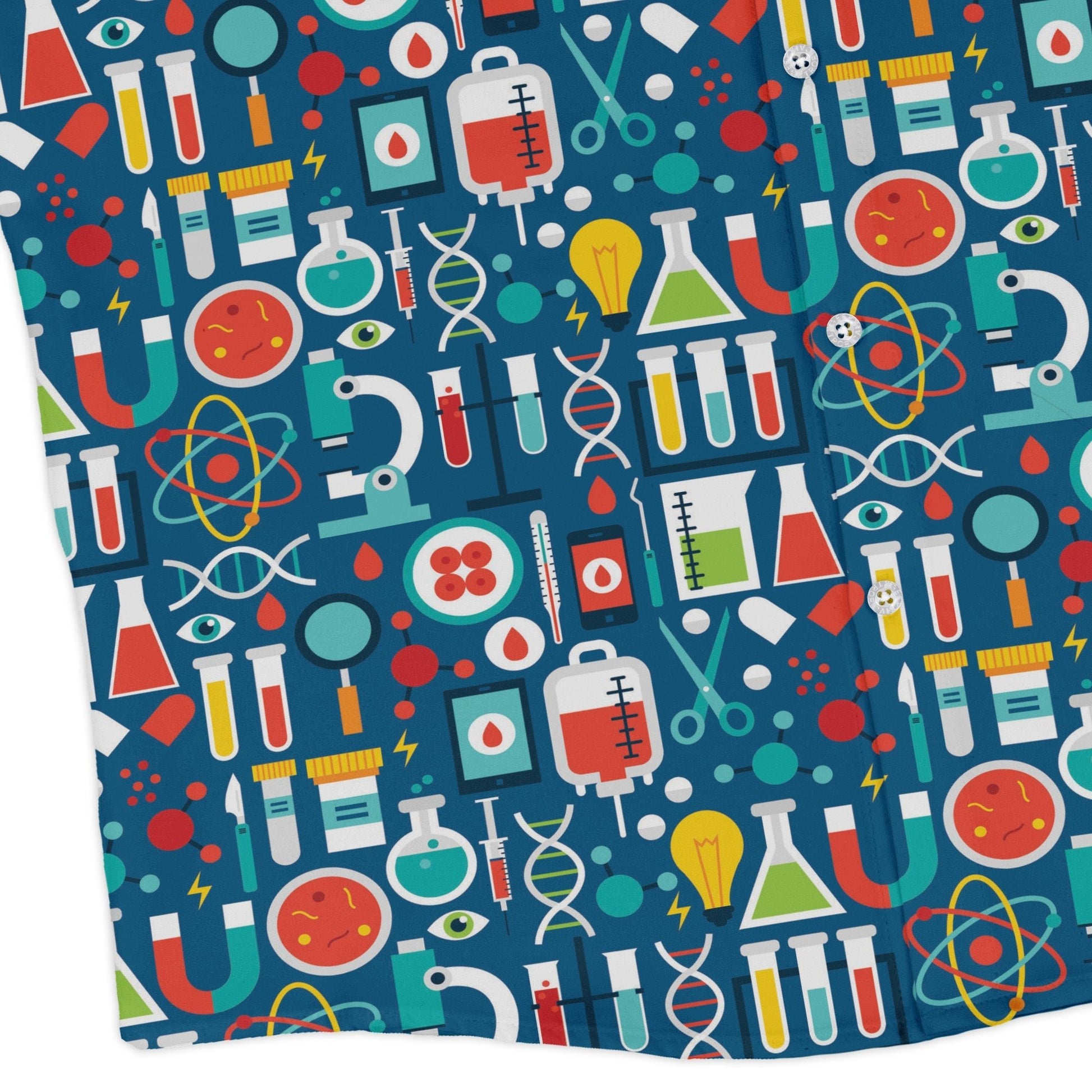 Science Lab Blue Science Long Sleeve Button Up Shirt