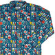 Science Lab Blue Science Long Sleeve Button Up Shirt Geek Nerd adult sizing FLOW DESC WRITING science print