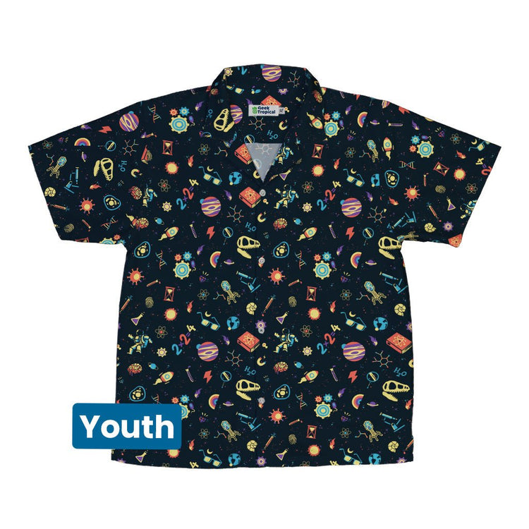 Science Love Youth Hawaiian Shirt - Design by Tobe Fonseca - Q3 - 2 - science print