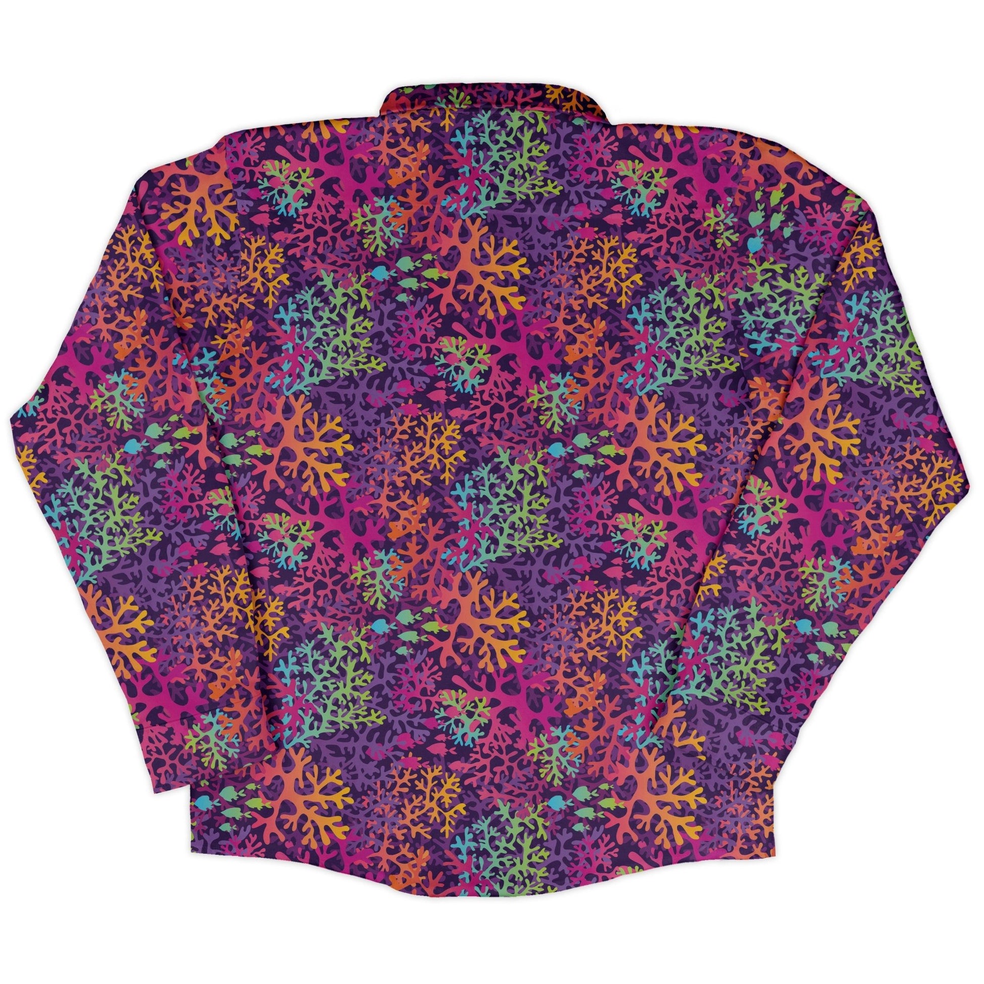 Science Marine Biology Rainbow Coral Long Sleeve Button Up Shirt