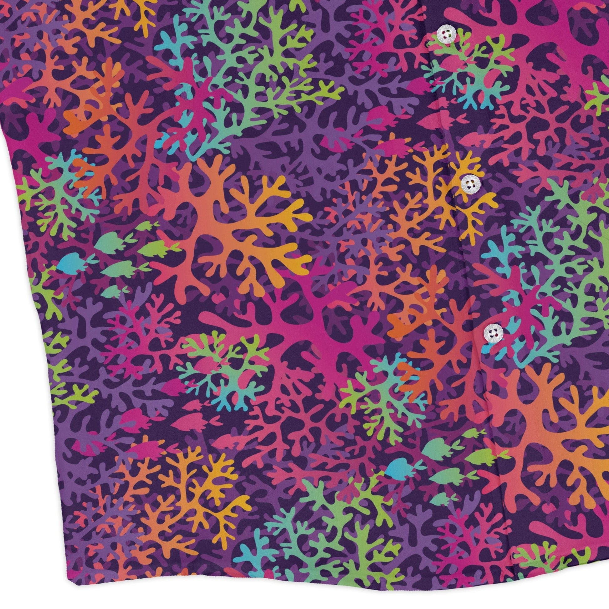 Science Marine Biology Rainbow Coral Long Sleeve Button Up Shirt
