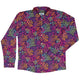 Science Marine Biology Rainbow Coral Long Sleeve Button Up Shirt Geek Nerd adult sizing FLOW DESC WRITING Maximalist Patterns