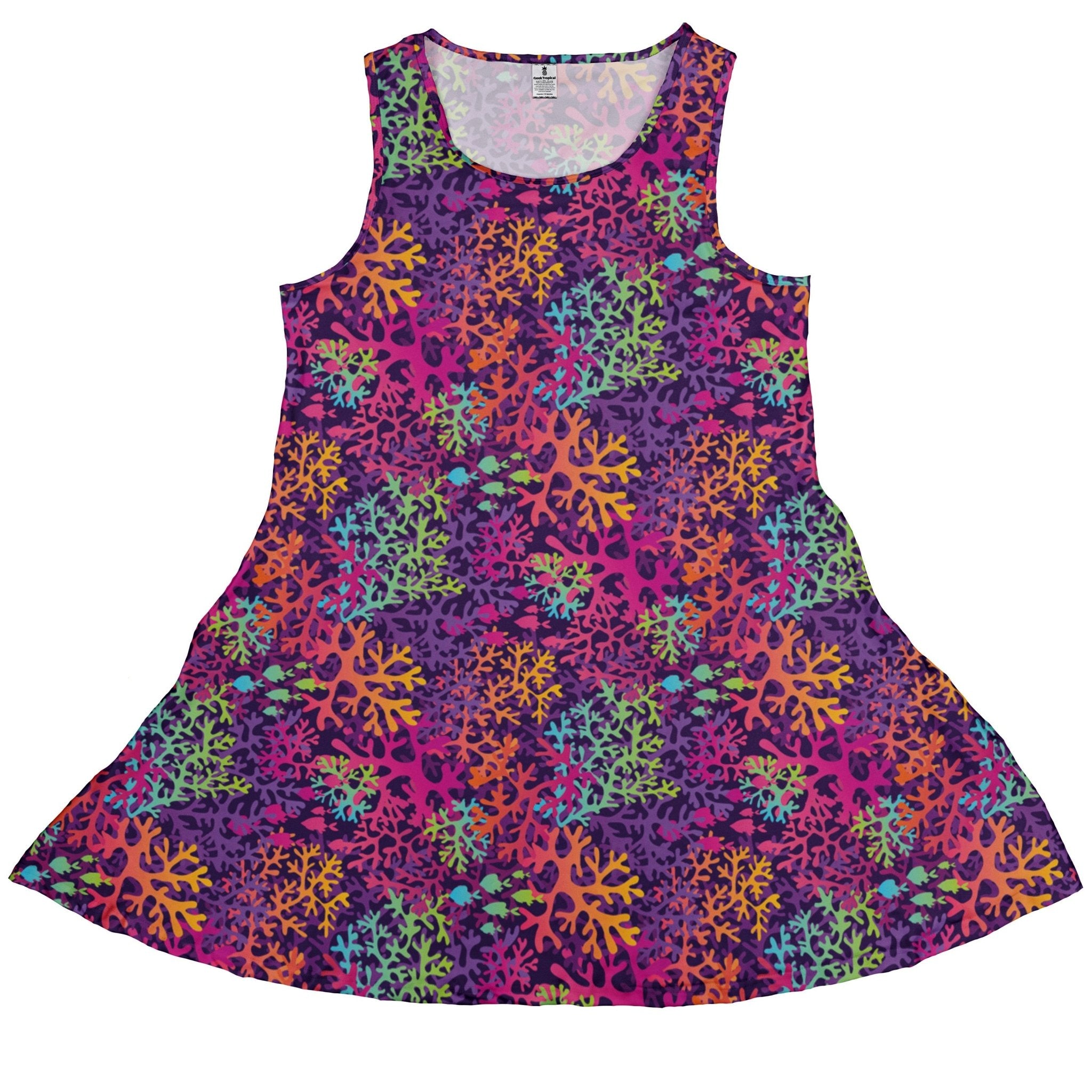 Science Marine Biology Rainbow Coral Dress Geek Nerd lx - C Maximalist Patterns science print