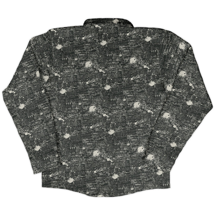 Scripted Ink Long Sleeve Button Up Shirt Geek Nerd adult sizing Book Prints FLOW DESC WRITING