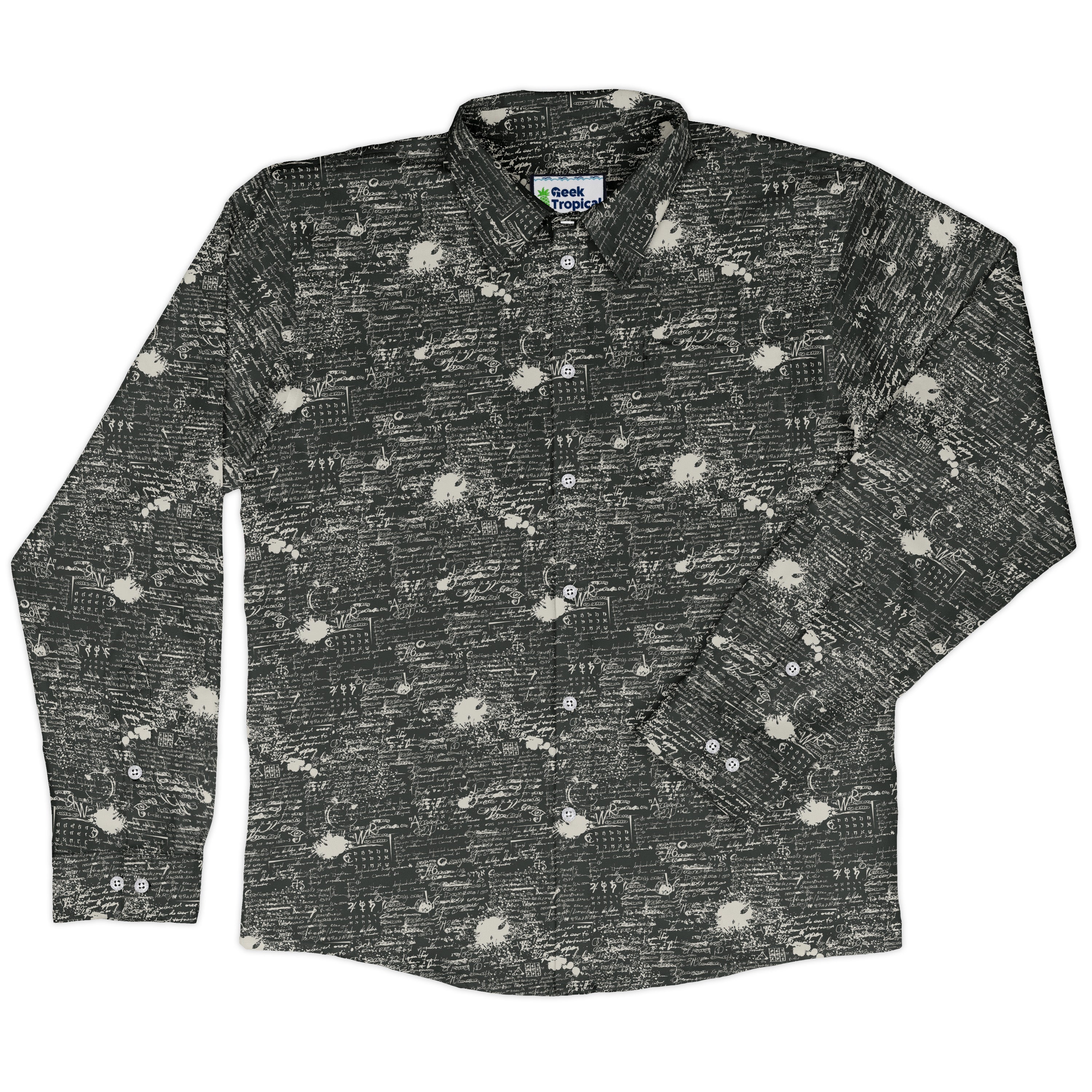 Scripted Ink Long Sleeve Button Up Shirt