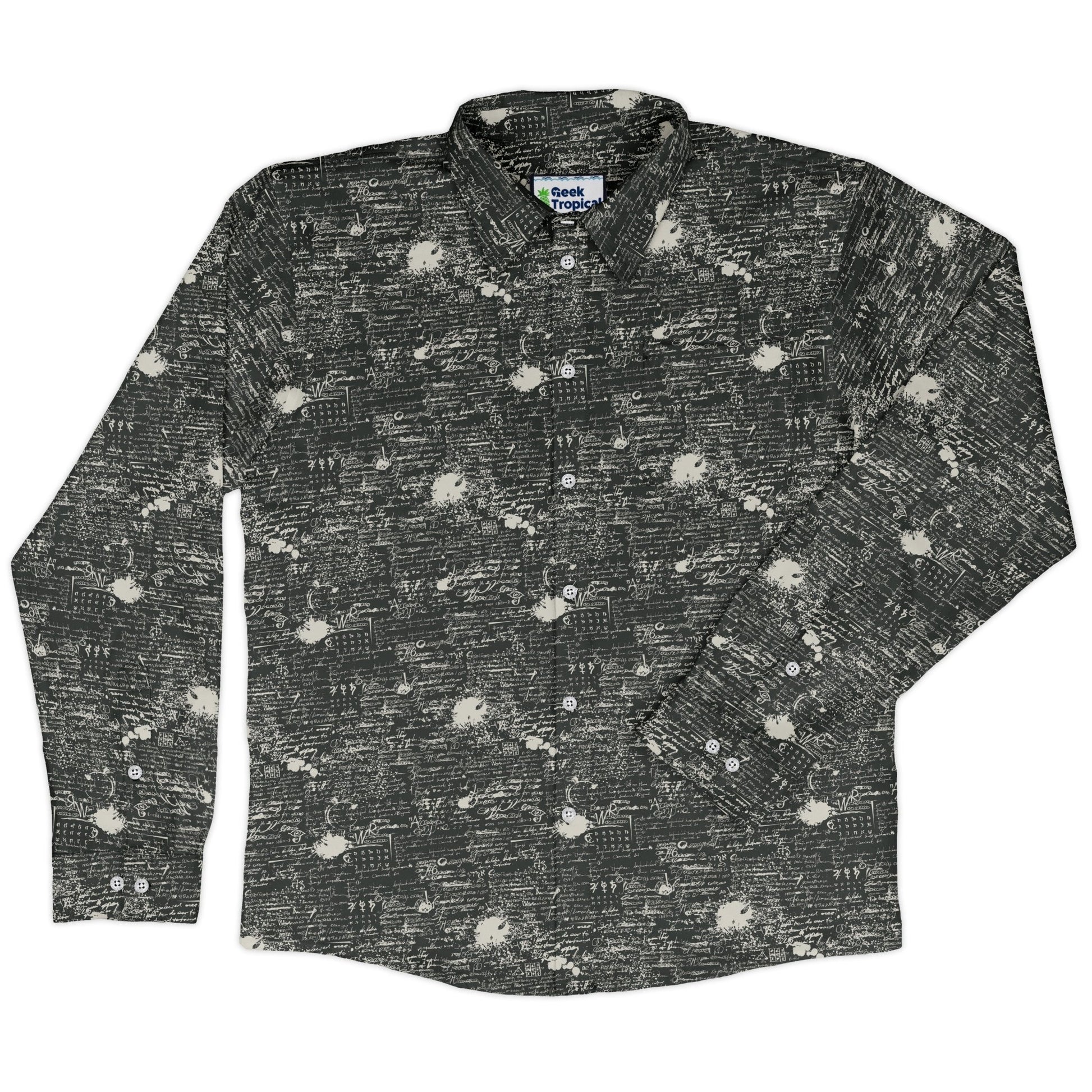 Scripted Ink Long Sleeve Button Up Shirt