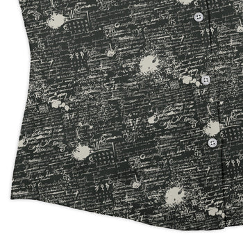 Scripted Ink Curvy Button Up Shirt Geek Nerd Book Prints women