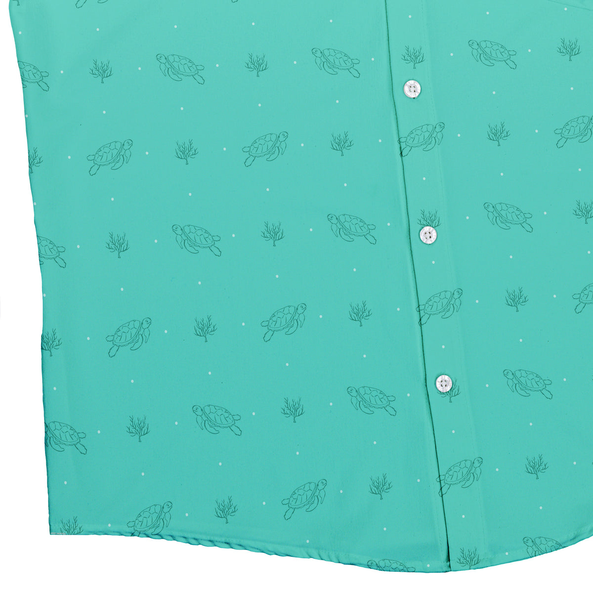 Sea Turtle Life Button Up Shirt Bottom Corner