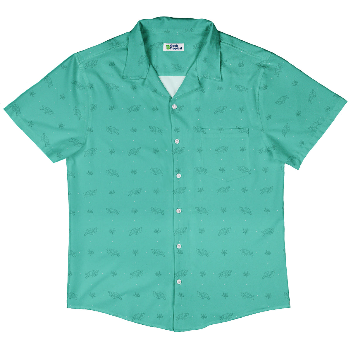 Sea Turtle Life Button Up Shirt Hawaiian Front