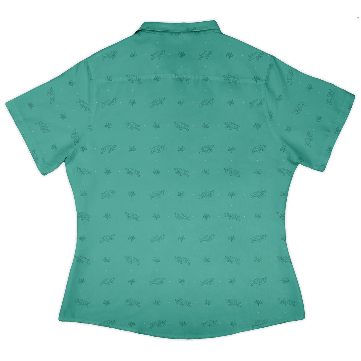Sea Turtle Life Curvy Button Up Shirt womens back
