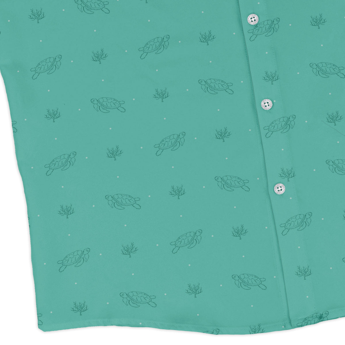 Sea Turtle Life Long Sleeve Button Up Shirt corner