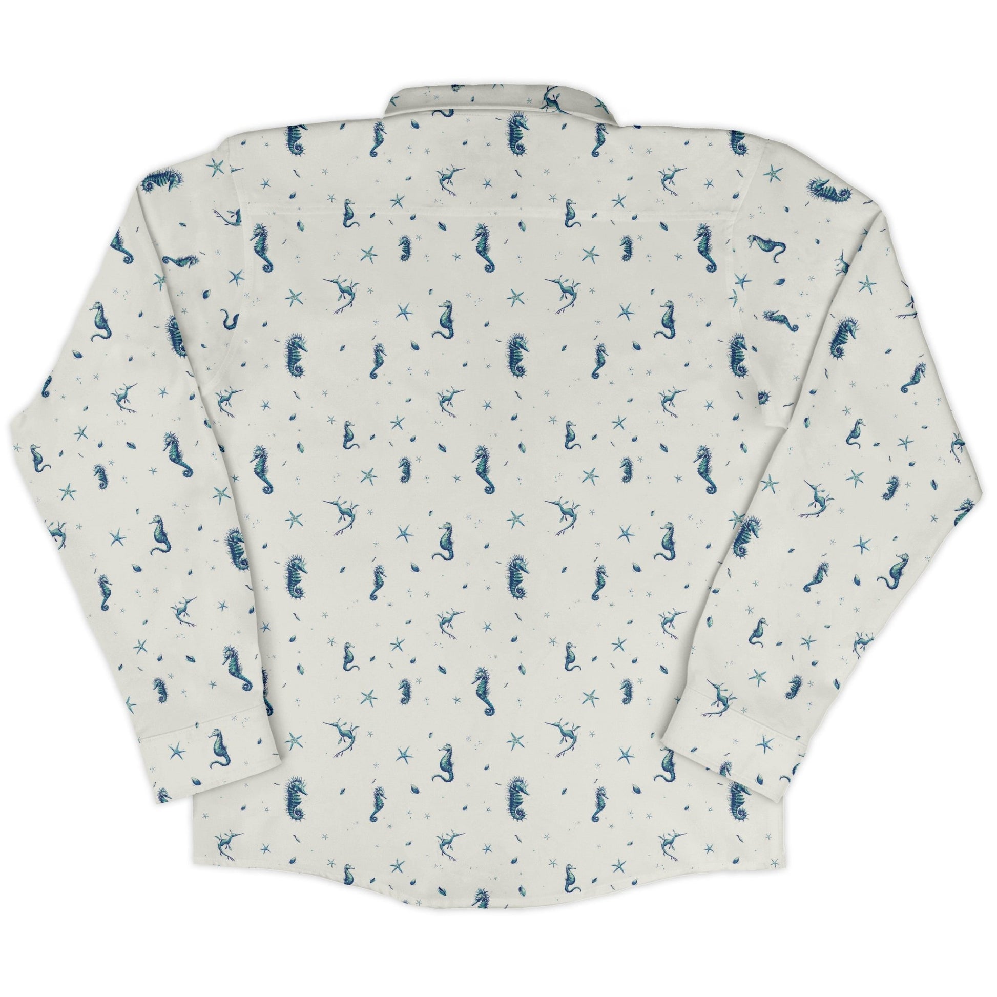 Seahorses Floating Long Sleeve Button Up Shirt